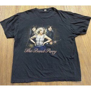 The Band Perry on Tour Graphic Tee Black Crew Neck Cotton Large